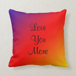 Love You, Love You More 16" Square Rainbow クッション