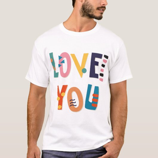 Love You Men's T-shirt Tシャツ (正面)