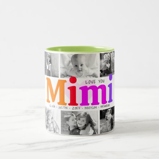 Love You Mimi-数々の Colorage 10モダンフォトコラージュ ツートーンマグカップ (中央)