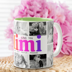 Love You Mimi-数々の Colorage 10モダンフォトコラージュ ツートーンマグカップ