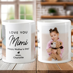 Love You Mimi 2写真パーソナライズされた祖父母 コーヒーマグカップ