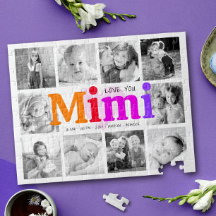 Love You Mimi Rainbow 10はっきりしたフォトコラージュモダン ジグソーパズル
