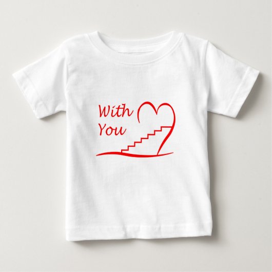 Love You, mit dir zusammen die Treppe hinauf ベビーTシャツ (正面)