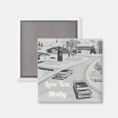 Love You Modly Midcentury モダン Architecture マグネット (正面/裏面)