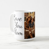 Love You Momの写真パーソナライズされた コーヒーマグカップ (正面左)