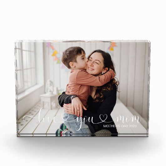 Love You Momカスタマイズ可能なフォトブロック5x7 フォトブロック (正面)