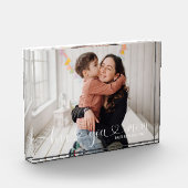 Love You Momカスタマイズ可能なフォトブロック5x7 フォトブロック (左)