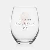 Love You Momハートカスタムフォトスクリプト名 ステムなしワイングラス (裏面)