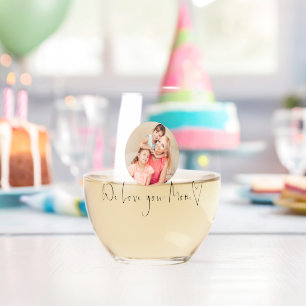 Love You Momハートカスタムフォトスクリプト名 ステムなしワイングラス