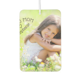 Love You Mom写真パーソナライズされたハート図形 カーエアーフレッシュナー