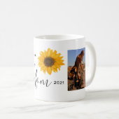 Love You Mom家族の写真ひまわり コーヒーマグカップ (正面右)