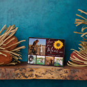 Love You Mom家族フォトコラージュひまわり素朴花 フォトプラーク (側面)