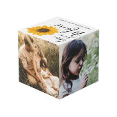 Love You Mom家族フォトコラージュひまわり フォトキューブ (裏面アングル)