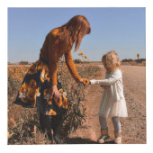 Love You Mom家族フォトコラージュひまわり フォトキューブ (正面)