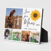 Love You Mom家族フォトコラージュひまわり フォトプラーク (側面)