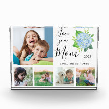 Love You Mom家族フォトコラージュ紫陽花