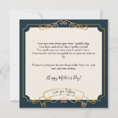 Love You Mom エレガント Navy and金ゴールド カード (裏面)