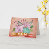 LOVE YOU, MOM カード (黄色い花)