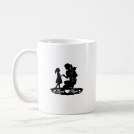 Love You Mom シルエット 母の日 デザイン コーヒーマグカップ