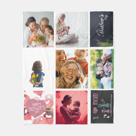 Love you Mom フリースブランケット (正面)