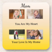 Love You Mom – ミニマリスト4枚の写真 コースター (正面)