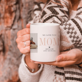 Love You Mom | 二枚の写真のコラージュ コーヒーマグカップ