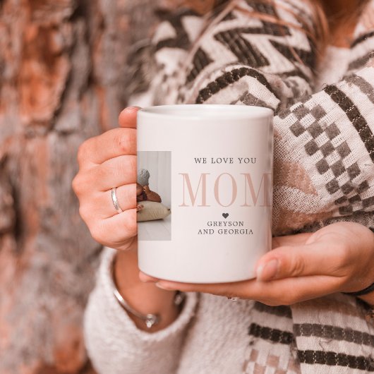 Love You Mom | 二枚の写真のコラージュ コーヒーマグカップ