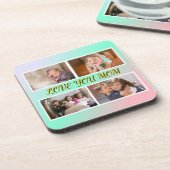 Love You Mom 4-Photo Pastel Memory コースター (左側)