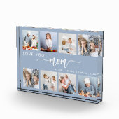 Love You Mom 8 Photo Collage Dusty Blue フォトブロック (右)