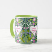Love you Mom botanical cute heart マグカップ (正面左)