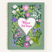 Love you mom botanical cute recipe book ノートブック (正面)