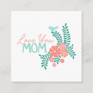 Love you mom callipraphy floral frame エンクロージャーカード