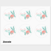 Love you mom callipraphy floral frame ラウンドシール (シート)