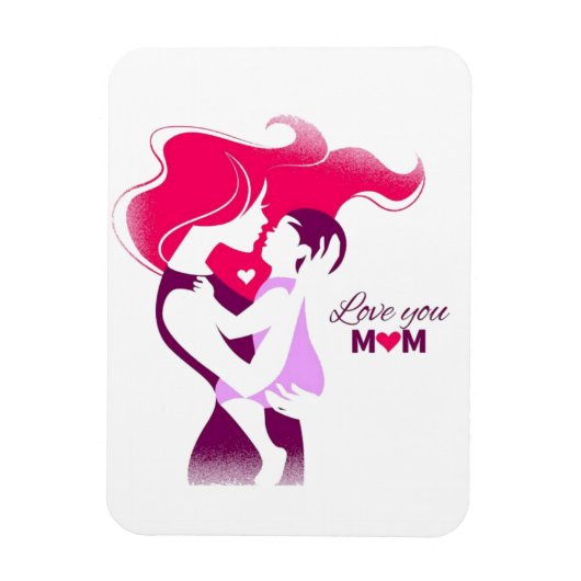 Love You Mom - Cute & Heartful Mother's Day Desig マグネット (縦)