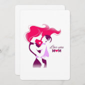 Love You Mom - Cute & Heartful Mother's Day Desig 招待状 (正面/裏面)