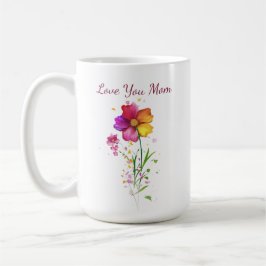 Love You Mom Floral Mug – Mother’s Day Gift コーヒーマグカップ