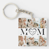 Love You Mom Heart Photo Collage Keepsake Gift キーホルダー (正面)