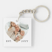 Love You Mom Heart Photo Collage Keepsake Gift キーホルダー (裏面)