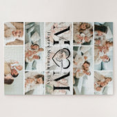 Love You Mom Heart Photo Collage Mother's Day ジグソーパズル (横)