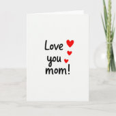 Love You Mom Heartfelt Script Card カード (正面)