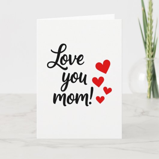 Love You Mom Hearts Card カード (正面)