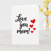 Love You Mom Hearts Card カード (黄色い花)