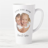 Love You Mom Modern Photo Mother's Day カフェラテマグ (右)