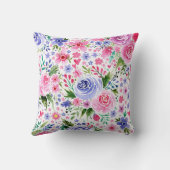 Love You Mom Mothers Dayフローラ水彩写真 クッション (裏面)