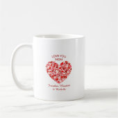 “Love You Mom” Mother's Day Custom Name Heart Mug コーヒーマグカップ (左)