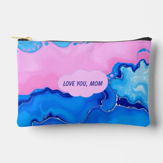 Love You Mom Pastel Fluid Art Design  アクセサリーポーチ (正面)