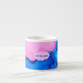 Love You Mom Pastel Fluid Art Design  エスプレッソカップ