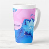 Love You Mom Pastel Fluid Art Design  カフェラテマグ (右アングル)