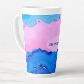 Love You Mom Pastel Fluid Art Design  カフェラテマグ (左アングル)