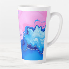 Love You Mom Pastel Fluid Art Design  カフェラテマグ